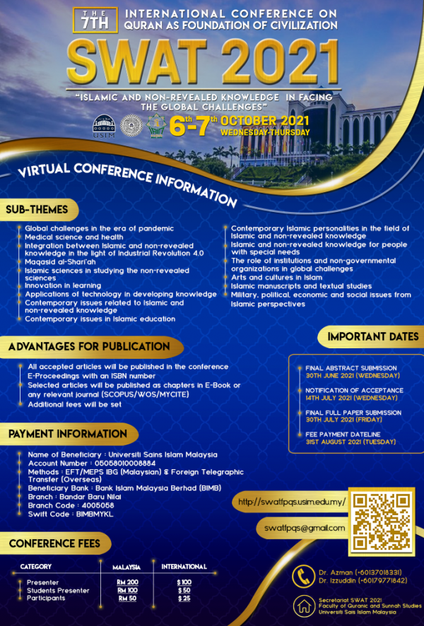CALL FOR PAPER: 7th INTERNATIONAL CONFERENCE ON QURAN AS FOUNDATION OF ...
